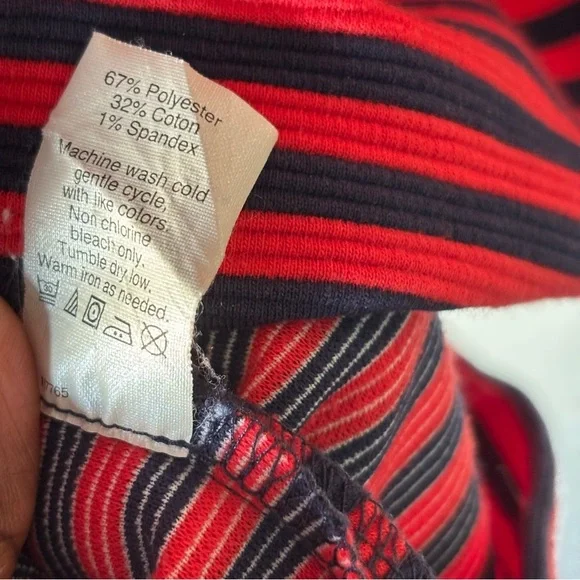 J.Crew Red & black Striped Fit and Flare Dress Size 12 | Short Sleeve Casual - Picture 4 of 7